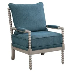 Kirkland's Home Navy Liam Turned Leg Accent Chair- Accent Chairs