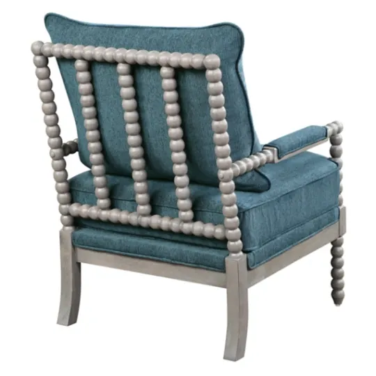 Kirkland's Home Navy Liam Turned Leg Accent Chair- Accent Chairs