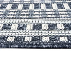 Kirkland's Home Navy Linear Macy Indoor/Outdoor Area Rug, 7X9- Outdoor Rugs