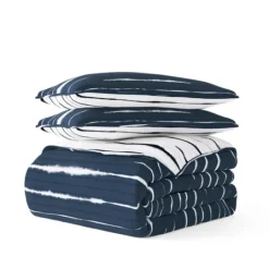 Kirkland's Home Navy Linear Reversible 3-Pc. Queen Quilt Set- Quilts