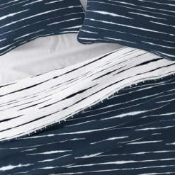 Kirkland's Home Navy Linear Reversible 3-Pc. Queen Quilt Set- Quilts