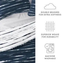 Kirkland's Home Navy Linear Reversible 3-Pc. Queen Quilt Set- Quilts