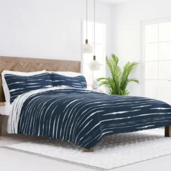 Kirkland's Home Navy Linear Reversible 2-Pc. Twin Quilt Set- Quilts