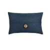 Kirkland's Home Navy Linen And Button Lumbar Pillow Cover- Pillows