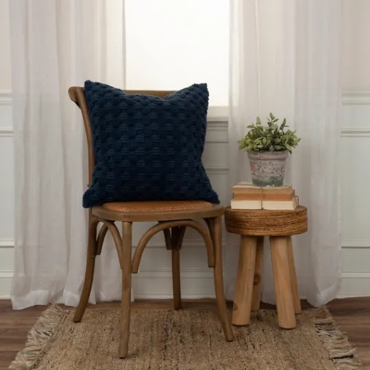 Kirkland's Home Navy Looped Cotton Throw Pillow- Pillows