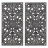 Kirkland's Home Navy Madison Park Floral Wall Plaques, Set Of 2- Wall Plaques