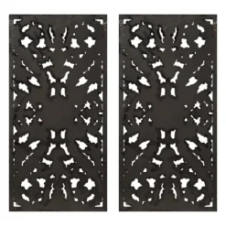 Kirkland's Home Navy Madison Park Floral Wall Plaques, Set Of 2- Wall Plaques
