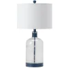 Kirkland's Home Navy Metal And Glass Jar Table Lamp- Table Lamps