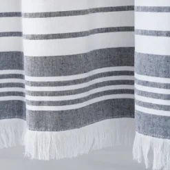 Kirkland's Home Navy Nantucket Fringe Curtain Panel Set, 84 In.- Curtains & Drapes
