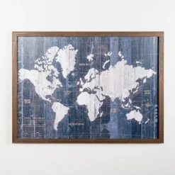 Kirkland's Home Navy Old World Map Framed Art Print- Framed Art