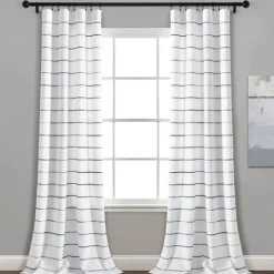 Kirkland's Home Navy Ombre Stripe Curtain Panel Set, 84 In.- Curtains & Drapes