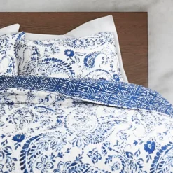 Kirkland's Home Navy Paisley 3-Pc. Full/Queen Reversible Quilt Set- Quilts