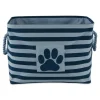 Kirkland's Home Navy Paw Patch Stripe Rectangle Pet Basket- Baskets & Boxes