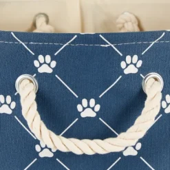 Kirkland's Home Navy Paw Trellis Round Basket, 12 In.- Baskets & Boxes