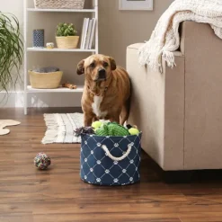 Kirkland's Home Navy Paw Trellis Round Basket, 12 In.- Baskets & Boxes