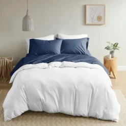 Kirkland's Home Navy Peached Percale 4-Pc. King Sheet Set- Bed Sheets