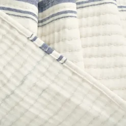 Kirkland's Home Navy Pick Stitch Stripe Decorative Throw- Blankets & Throws