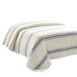 Kirkland's Home Navy Pick Stitch Stripe Queen Quilt- Quilts