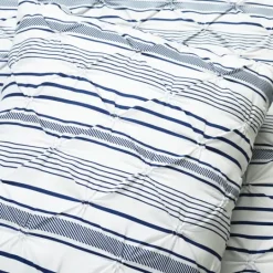 Kirkland's Home Navy Pintuck Stripe Full/Queen 5-Pc. Comforter Set- Comforters