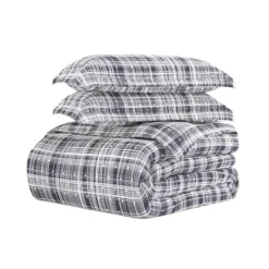 Kirkland's Home Navy Plaid Polka Dot 2-Pc. Twin Duvet Cover Set- Duvets