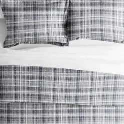 Kirkland's Home Navy Plaid Polka Dot 2-Pc. Twin Duvet Cover Set- Duvets