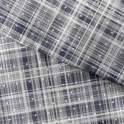 Kirkland's Home Navy Plaid Polka Dot 2-Pc. Twin Duvet Cover Set- Duvets