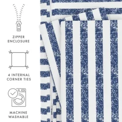 Kirkland's Home Navy Rugged Stripe 2-Pc. Twin Duvet Cover Set- Duvets