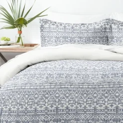 Kirkland's Home Navy Rustic 3-Pc. Queen Duvet Cover Set- Duvets
