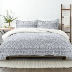 Kirkland's Home Navy Rustic 3-Pc. Queen Duvet Cover Set- Duvets
