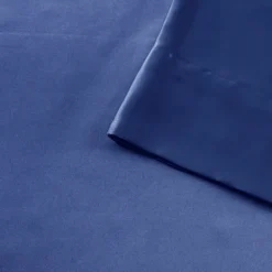 Kirkland's Home Navy Satin Standard 2-Pc. Pillow Case Set- Bed Sheets