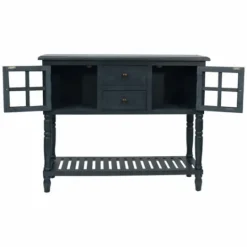 Kirkland's Home Navy Slatted Windowpane Console Table- Console Tables