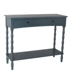 Kirkland's Home Navy Spindle 2-Drawer Console Table- Console Tables