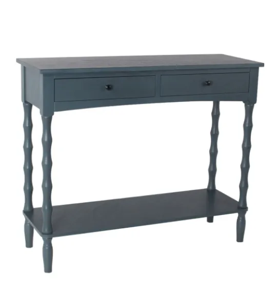 Kirkland's Home Navy Spindle 2-Drawer Console Table- Console Tables