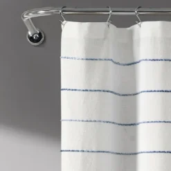 Kirkland's Home Navy Stripe Ombre Shower Curtain- Shower Curtains