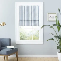 Kirkland's Home Navy Stripe Ricci Blackout Curtain Shade, 27 In.- Curtains & Drapes