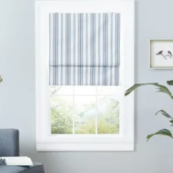 Kirkland's Home Navy Stripe Ricci Blackout Curtain Shade, 23 In.- Curtains & Drapes