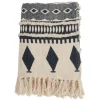 Kirkland's Home Navy Textured Geometric Fringed Throw- Blankets & Throws