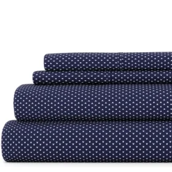 Kirkland's Home Navy Tiny Hearts 3-Pc. Twin Sheet Set- Bed Sheets
