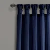 Kirkland's Home Navy Top Knotted Burlap Curtain Panel Set, 95 In.- Curtains & Drapes