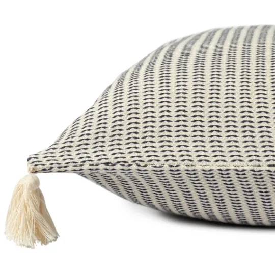 Kirkland's Home Navy Trapeze Organic Cotton Throw Pillow- Pillows