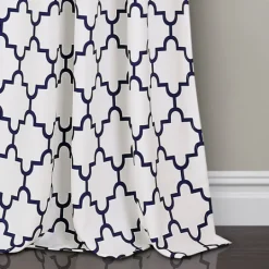 Kirkland's Home Navy Trellis Darkening Curtain Panel Set, 108 In.- Curtains & Drapes