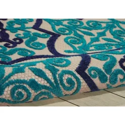 Kirkland's Home Navy Trellis Outdoor Area Rug, 5X7- Outdoor Rugs