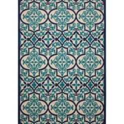 Kirkland's Home Navy Trellis Outdoor Area Rug, 7X10- Outdoor Rugs