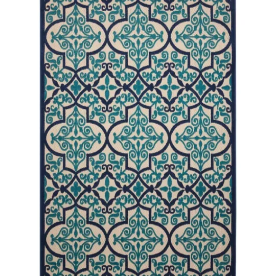 Kirkland's Home Navy Trellis Outdoor Area Rug, 7X10- Outdoor Rugs