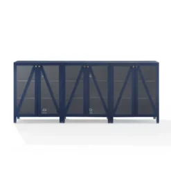 Kirkland's Home Navy Triangle 6-Door Wood Media Cabinet- Tv Stands & Media Consoles
