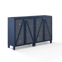 Kirkland's Home Navy Triangle 4-Door Wood Media Cabinet- Tv Stands & Media Consoles