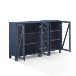Kirkland's Home Navy Triangle 4-Door Wood Media Cabinet- Tv Stands & Media Consoles