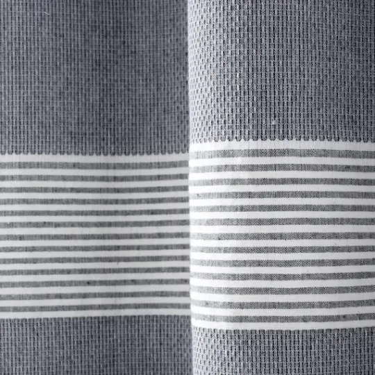 Kirkland's Home Navy Tucker Stripe Curtain Panel Set, 84 In.- Curtains & Drapes