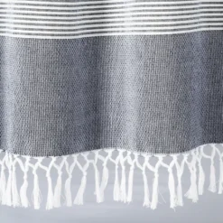 Kirkland's Home Navy Tucker Stripe Curtain Panel Set, 84 In.- Curtains & Drapes