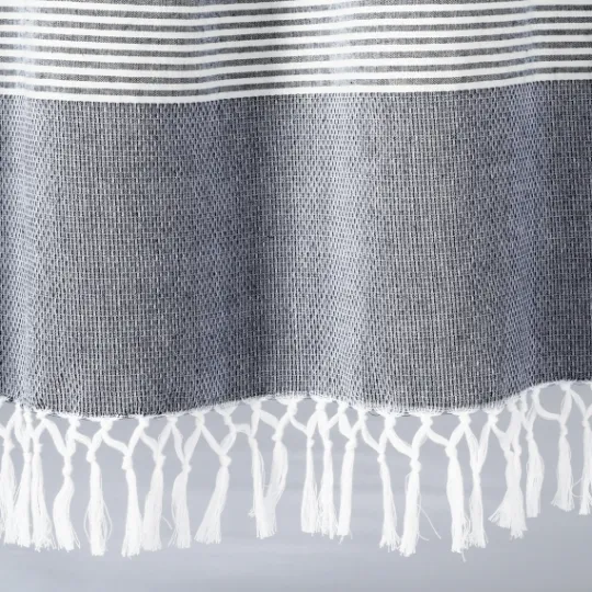 Kirkland's Home Navy Tucker Stripe Curtain Panel Set, 84 In.- Curtains & Drapes